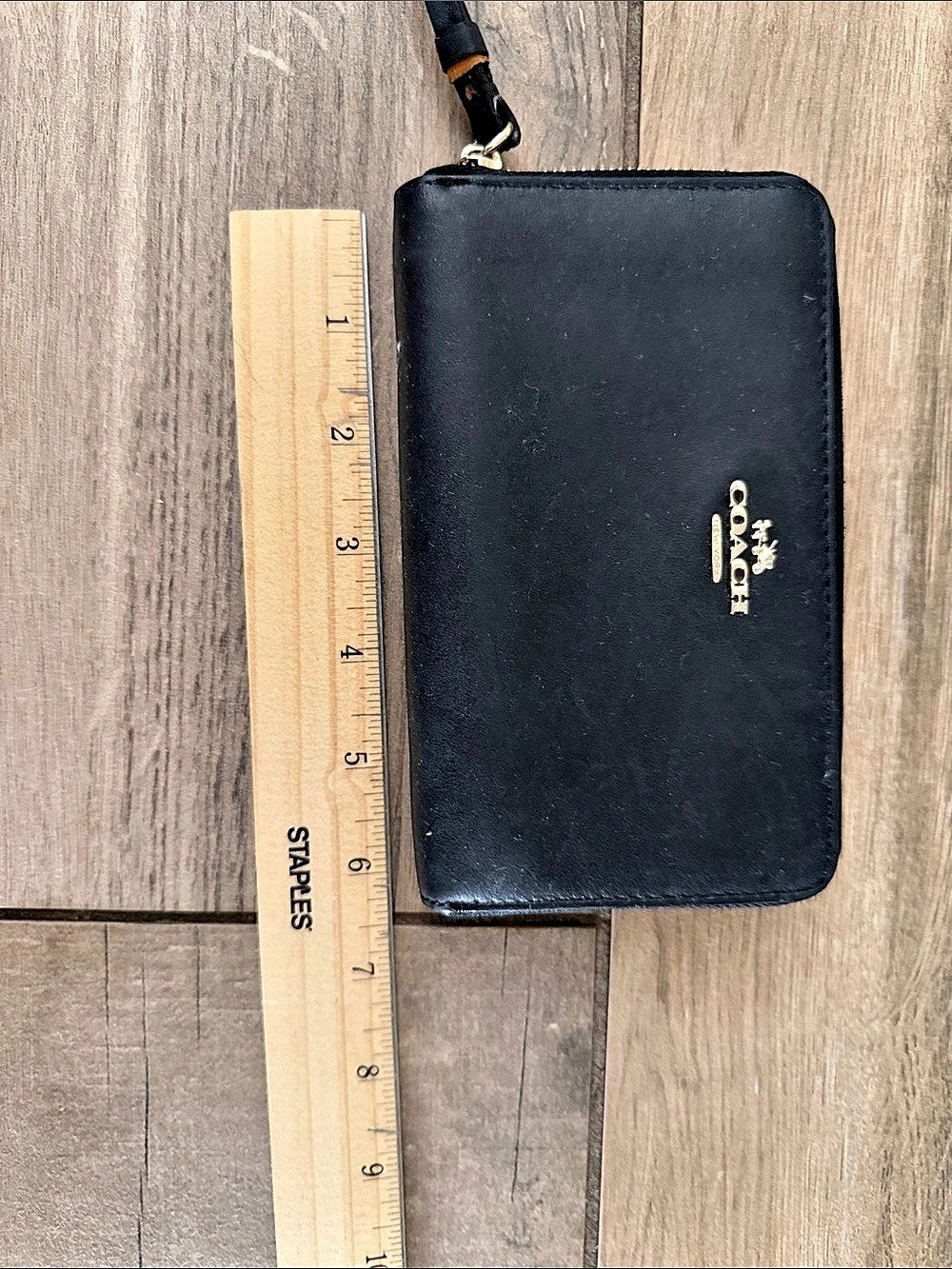 Coach Black Zip-Around Wristlet Wallet